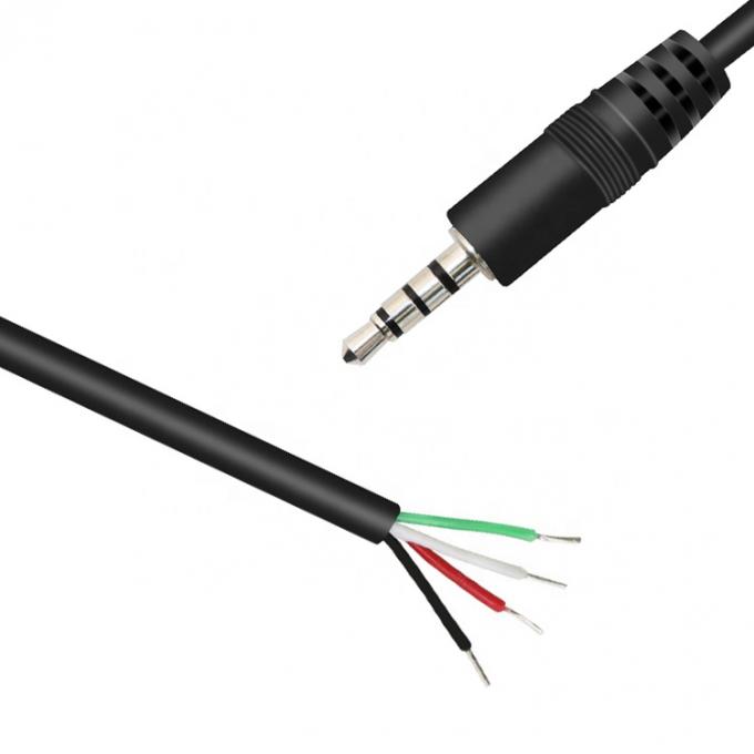 Op maat gemaakte 4 polen TRRS 3,5 mm Stereo Audio Jack tot Stripped Pigtail Tinned Bare Wire End Cable 3