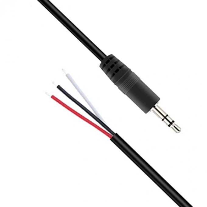Op maat gemaakte 3 polen 3,5 mm stereo audio jack tot gestript pigtail geblokkeerd naakte draad eindkabel 0