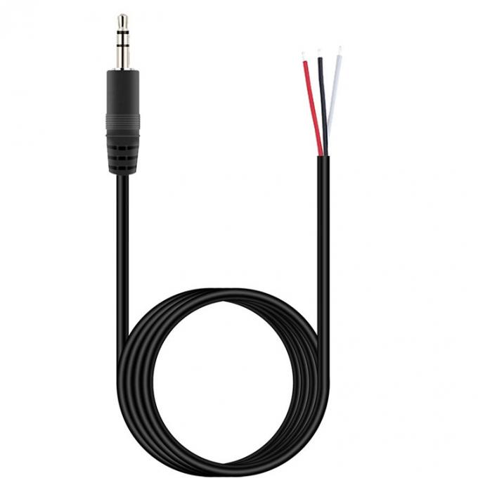 Op maat gemaakte 3 polen 3,5 mm stereo audio jack tot gestript pigtail geblokkeerd naakte draad eindkabel 2