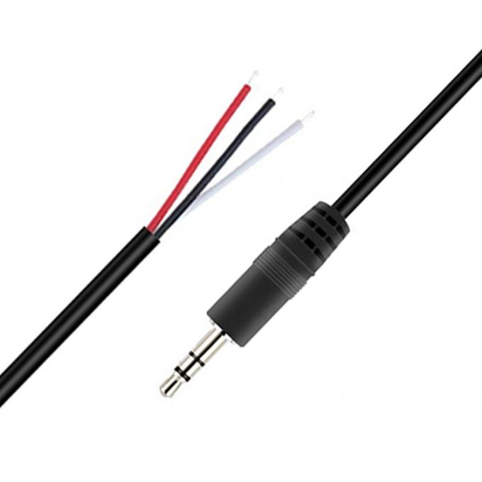 Op maat gemaakte 3 polen 3,5 mm stereo audio jack tot gestript pigtail geblokkeerd naakte draad eindkabel 3