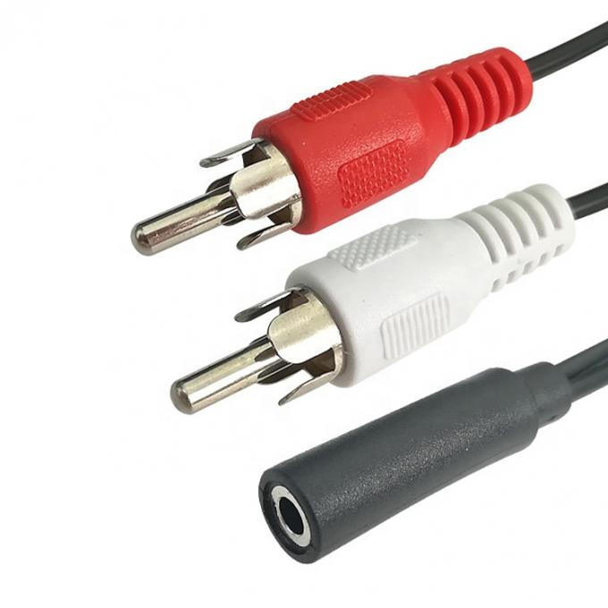 Splitter Vrouwelijke 3,5 mm Aux Audio Jack naar 2 RCA Man AV kabel voor luidspreker 2