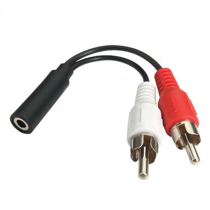 Splitter Vrouwelijke 3,5 mm Aux Audio Jack naar 2 RCA Man AV kabel voor luidspreker 3