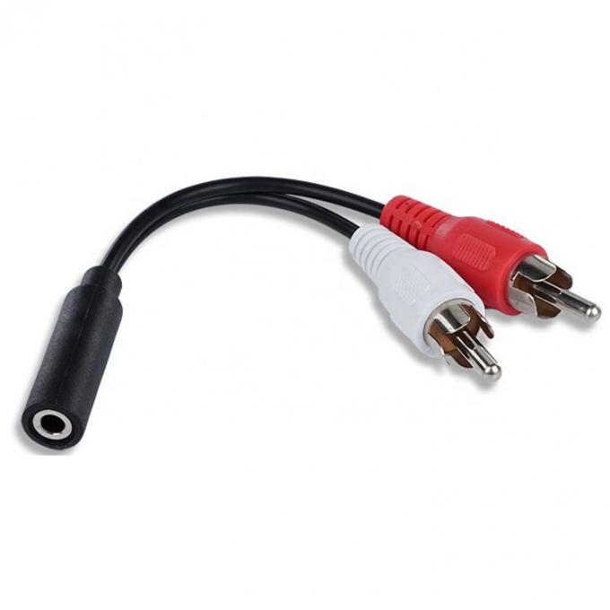 Splitter Vrouwelijke 3,5 mm Aux Audio Jack naar 2 RCA Man AV kabel voor luidspreker 0
