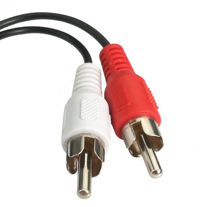 Splitter Vrouwelijke 3,5 mm Aux Audio Jack naar 2 RCA Man AV kabel voor luidspreker 1