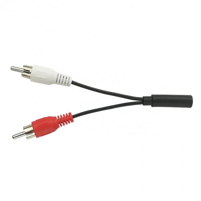 Splitter Vrouwelijke 3,5 mm Aux Audio Jack naar 2 RCA Man AV kabel voor luidspreker 4
