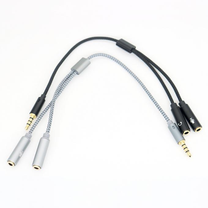 1 Input naar 2 Output Y-vorm 3,5 mm AUX Stereo Audio Mic Koptelefoon Splitter Adapter Kabel 6