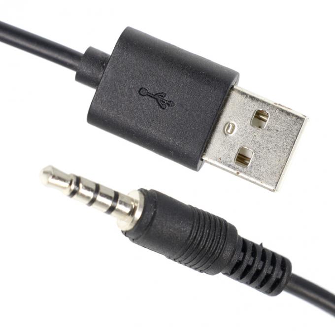 Custom 3ft 3.5mm Male Aux Audio Jack naar USB 2.0 Male Data Charger Cable voor auto luidspreker 1