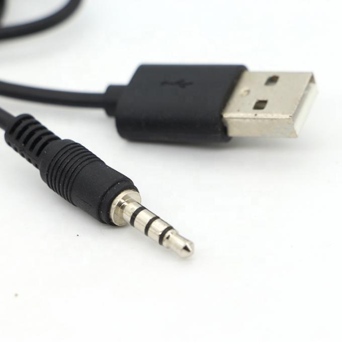Custom 3ft 3.5mm Male Aux Audio Jack naar USB 2.0 Male Data Charger Cable voor auto luidspreker 2