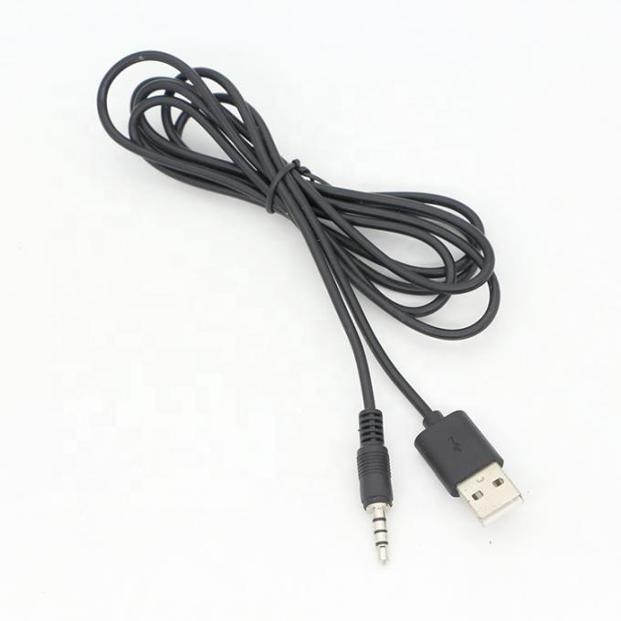 Custom 3ft 3.5mm Male Aux Audio Jack naar USB 2.0 Male Data Charger Cable voor auto luidspreker 4
