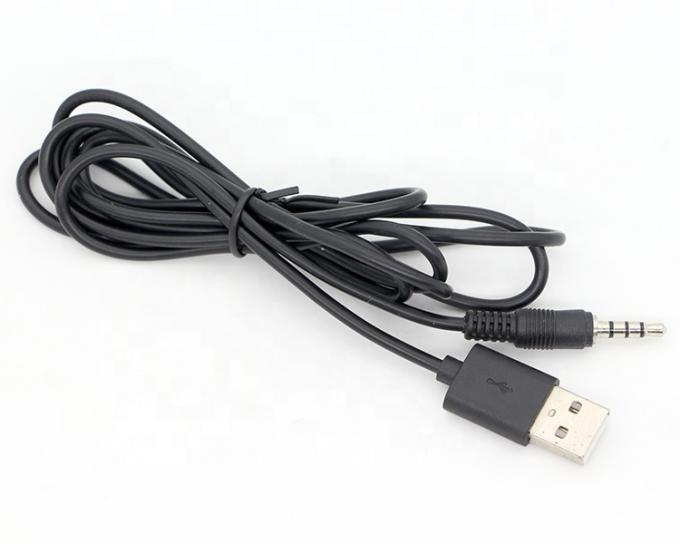 Custom 3ft 3.5mm Male Aux Audio Jack naar USB 2.0 Male Data Charger Cable voor auto luidspreker 5