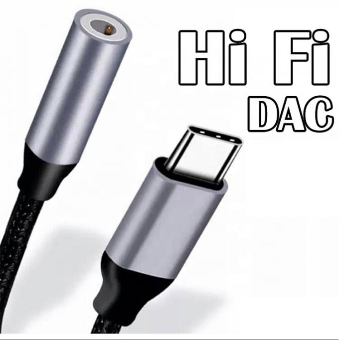 Hoog compatibele DAC USB Type C naar AUX 3,5 mm audio kabel adapter voor Samsung Pixel Google Phone 0