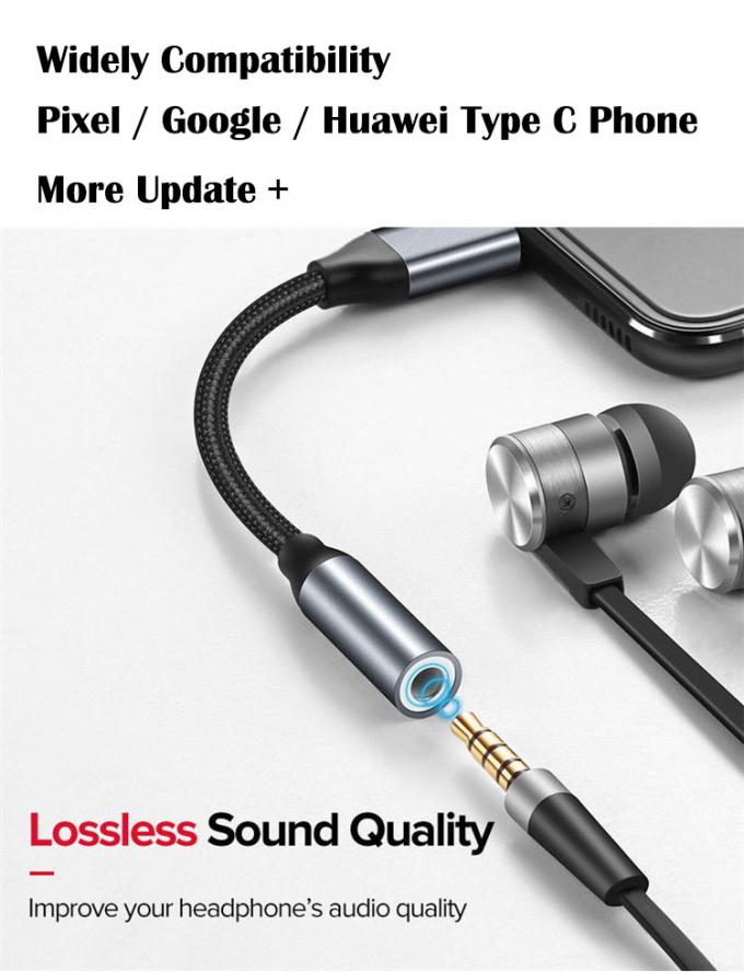 Hoog compatibele DAC USB Type C naar AUX 3,5 mm audio kabel adapter voor Samsung Pixel Google Phone 4