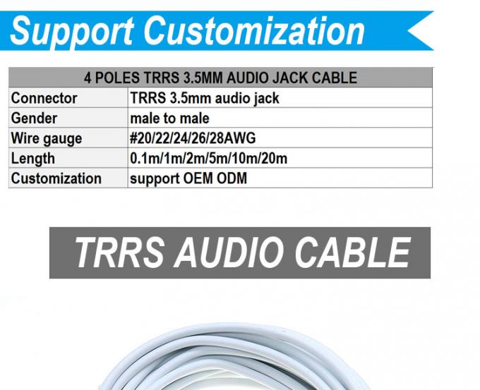3.5mm Man tot Man Vrouwelijke Stereo Aux Mono Jack 3 polen TRS 4 polen TRRS Microphone Patch Audio Extension Cable 0