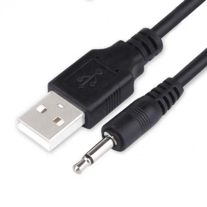 1M USB naar 3,5mm 2 ploes Aux Audio Jack Connector Charging Cable voor luidspreker telefoon 0