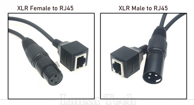 XLR 3 pin polen Mannelijk Vrouwelijk tot RJ45 Vrouwelijk Cat5 Network Ethernet Adapter Cable voor Led Audio DMX CON Controller 0