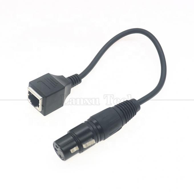 XLR 3 pin polen Mannelijk Vrouwelijk tot RJ45 Vrouwelijk Cat5 Network Ethernet Adapter Cable voor Led Audio DMX CON Controller 4