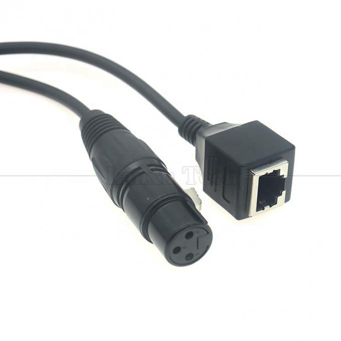 XLR 3 pin polen Mannelijk Vrouwelijk tot RJ45 Vrouwelijk Cat5 Network Ethernet Adapter Cable voor Led Audio DMX CON Controller 3