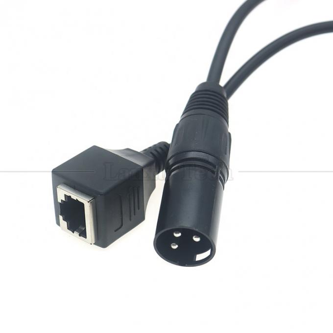 XLR 3 pin polen Mannelijk Vrouwelijk tot RJ45 Vrouwelijk Cat5 Network Ethernet Adapter Cable voor Led Audio DMX CON Controller 2