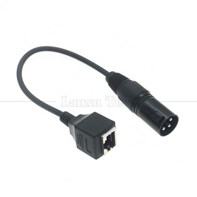 XLR 3 pin polen Mannelijk Vrouwelijk tot RJ45 Vrouwelijk Cat5 Network Ethernet Adapter Cable voor Led Audio DMX CON Controller 5