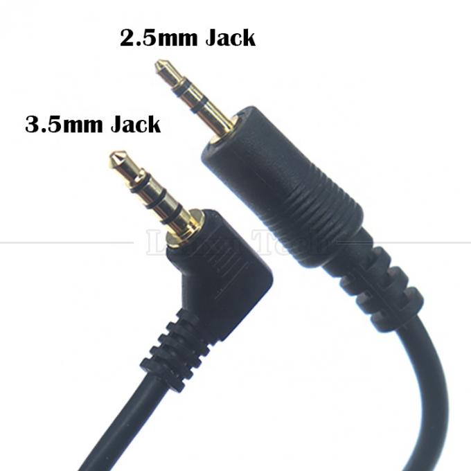 2.5mm 3 polen Jack naar 90 graden rechthoek 4 polen 3.5mm TRRS Jack Stereo Audio kabel voor TV Radio 1