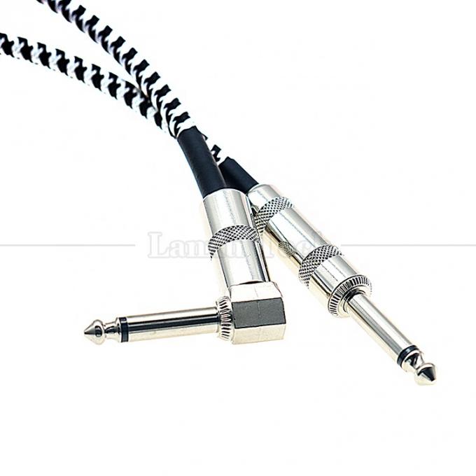Hoge kwaliteit Duurzame gevlochten 3M 10FT Rechte hoek naar rechte 1/4 inch TS Jack Instrument Electric Guitar Cable 3