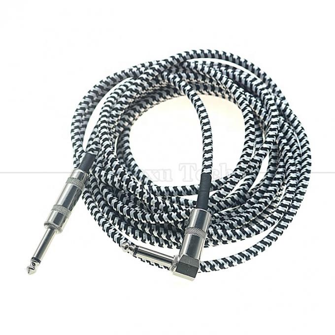 Hoge kwaliteit Duurzame gevlochten 3M 10FT Rechte hoek naar rechte 1/4 inch TS Jack Instrument Electric Guitar Cable 1