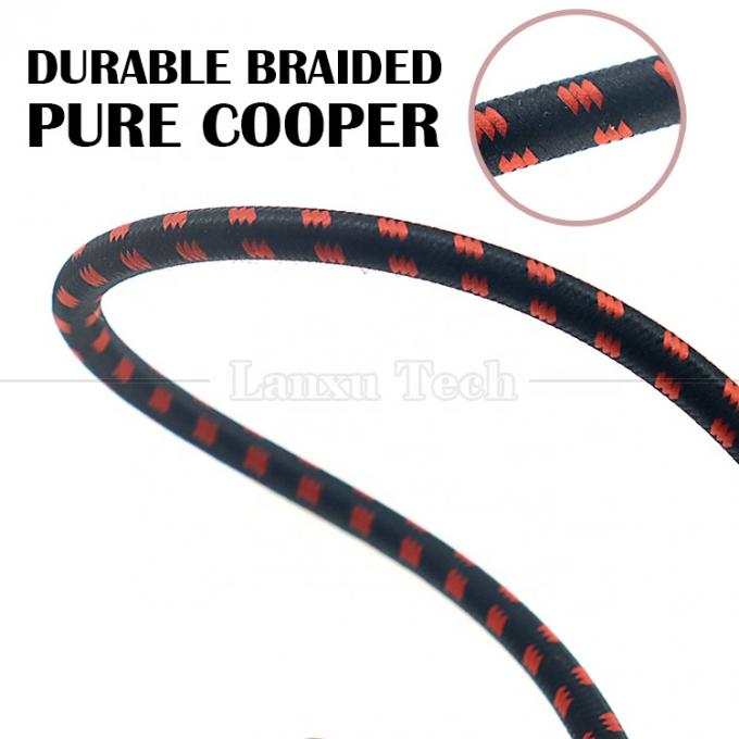 OEM 3ft 10ft 5m 1/4 6.35mm Mono TS Jack lood gebreid elektrisch instrument Accessoire Versterker Guitar Patch Cable 2