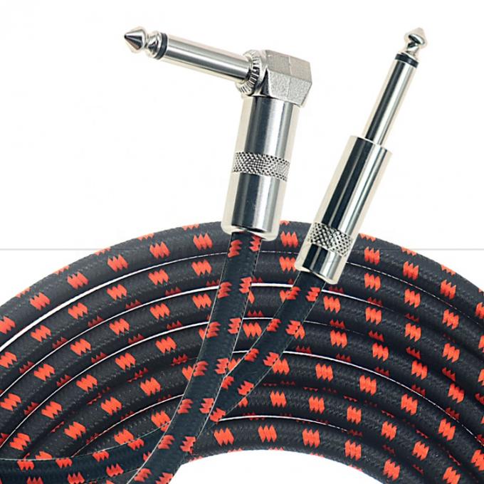 OEM 3ft 10ft 5m 1/4 6.35mm Mono TS Jack lood gebreid elektrisch instrument Accessoire Versterker Guitar Patch Cable 0