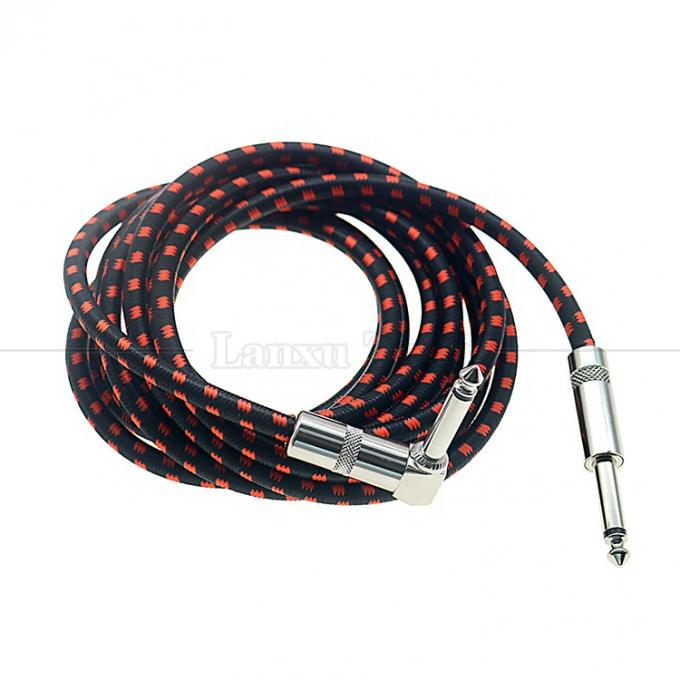 OEM 3ft 10ft 5m 1/4 6.35mm Mono TS Jack lood gebreid elektrisch instrument Accessoire Versterker Guitar Patch Cable 1