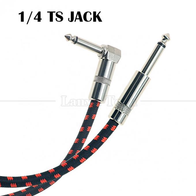 OEM 3ft 10ft 5m 1/4 6.35mm Mono TS Jack lood gebreid elektrisch instrument Accessoire Versterker Guitar Patch Cable 3