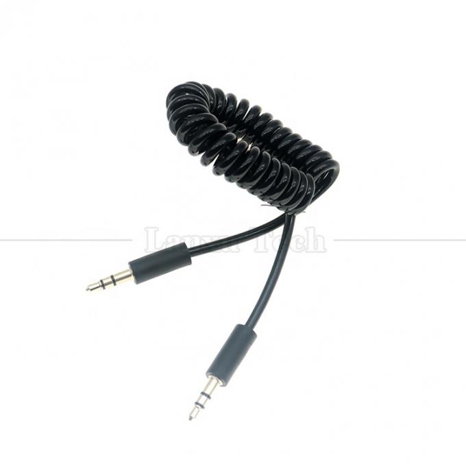 Spring Coiled Male to Male 3,5 mm Jack Aux Stereo Audio Extension Cable 0
