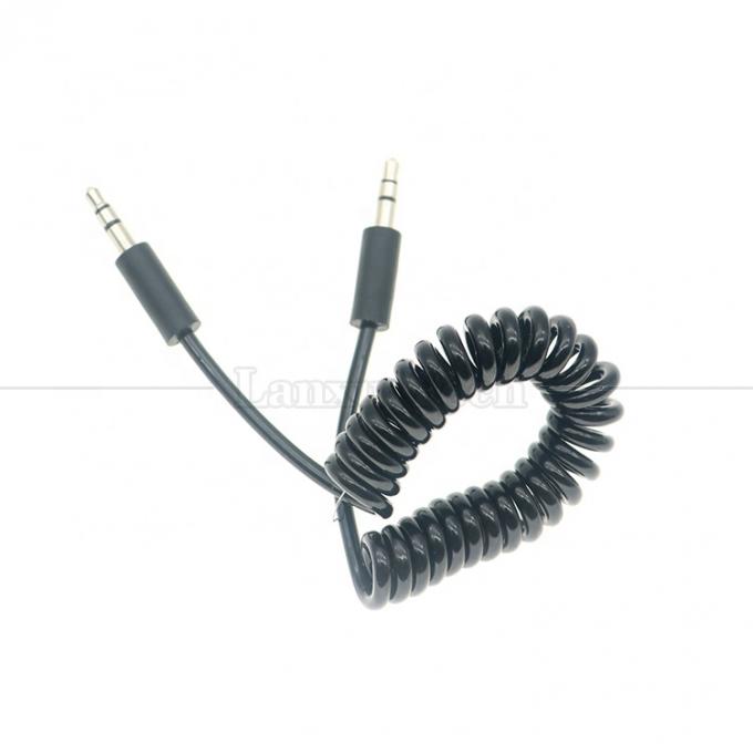 Spring Coiled Male to Male 3,5 mm Jack Aux Stereo Audio Extension Cable 4