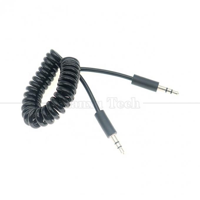 Spring Coiled Male to Male 3,5 mm Jack Aux Stereo Audio Extension Cable 2