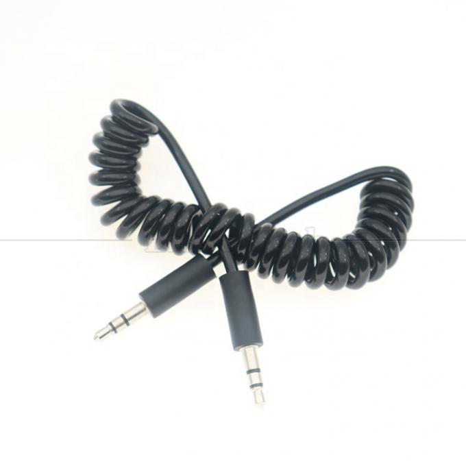 Spring Coiled Male to Male 3,5 mm Jack Aux Stereo Audio Extension Cable 5