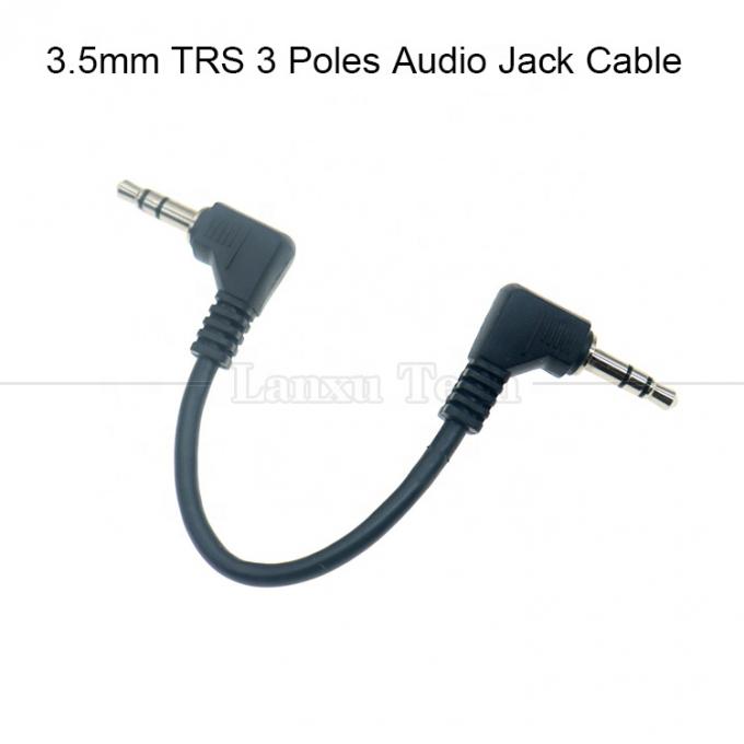 90 graden rechthoek man tot man 3 polen TRS 3,5 mm audio jack verlengkabel 0