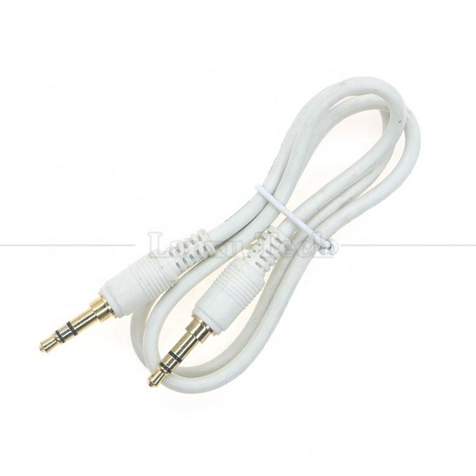 Hoge kwaliteit goud zilver geplatte man tot man 3,5 mm TRS 3 polen stereo jack audio verlengkabel 1