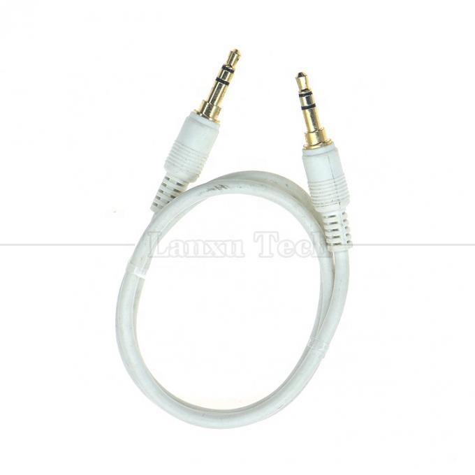 Hoge kwaliteit goud zilver geplatte man tot man 3,5 mm TRS 3 polen stereo jack audio verlengkabel 4