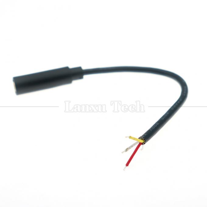 Goudgeplatte 3,5 mm TRS 3 Ploes Shield Audio Jack Vrouwelijke tot geblokkeerde lege draden Open kabel 4