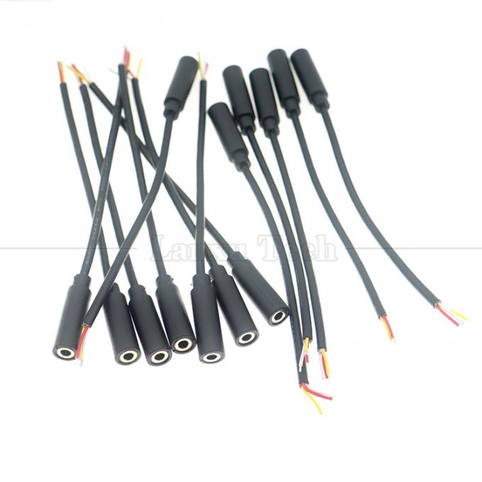 Goudgeplatte 3,5 mm TRS 3 Ploes Shield Audio Jack Vrouwelijke tot geblokkeerde lege draden Open kabel 5