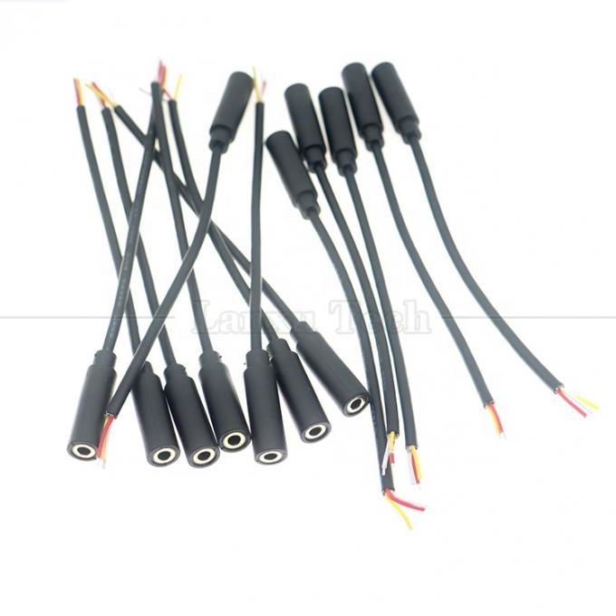 Op maat gemaakte 3,5 mm TRS 3 polen Shield Audio Jack Vrouwelijk tot open Stripped Tinned Bare End Wires Cable 5