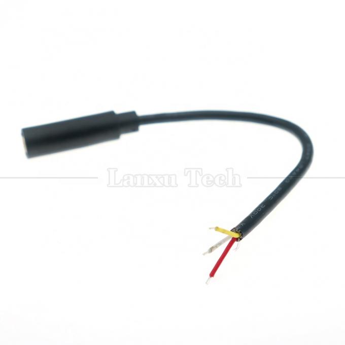 Op maat gemaakte 3,5 mm TRS 3 polen Shield Audio Jack Vrouwelijk tot open Stripped Tinned Bare End Wires Cable 3