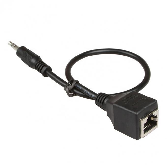 3.5mm Stereo Audio Jack naar RJ45 Female Socket Cat5 Cat6 Cat7 Ethernet Extender Cable 2