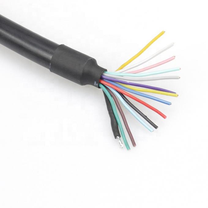 Custom 1M 2M Shield 13 PIN Din Connector naar Open Draad Pigtail Cable 4