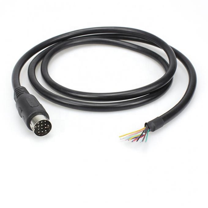 Custom 1M 2M Shield 13 PIN Din Connector naar Open Draad Pigtail Cable 5