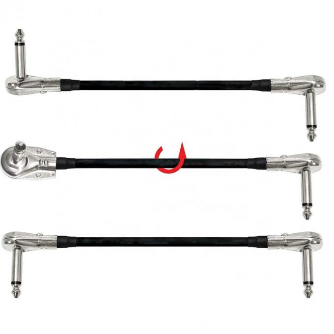 1/4 6,35 mm Zilver Gouden Rechte Hoek Mono TS Audio Jack Instrument Gitaar Patch Cable 3