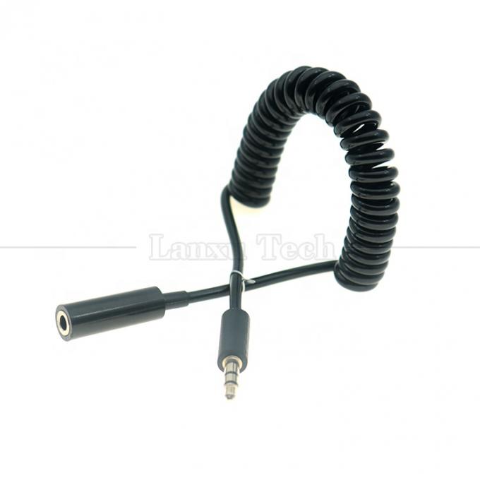 Spring Sprial Coiled Male to Female 3.5mm Jack Aux Stereo Audio Extension Cable voor luidspreker koptelefoon 4