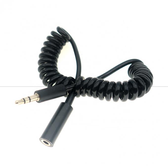 Spring Sprial Coiled Male to Female 3.5mm Jack Aux Stereo Audio Extension Cable voor luidspreker koptelefoon 2