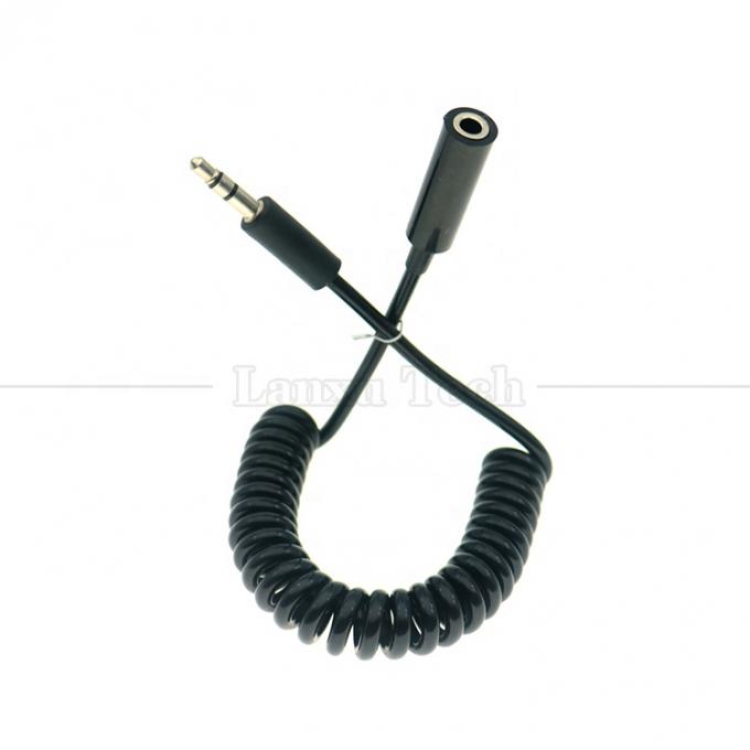 Spring Sprial Coiled Male to Female 3.5mm Jack Aux Stereo Audio Extension Cable voor luidspreker koptelefoon 3