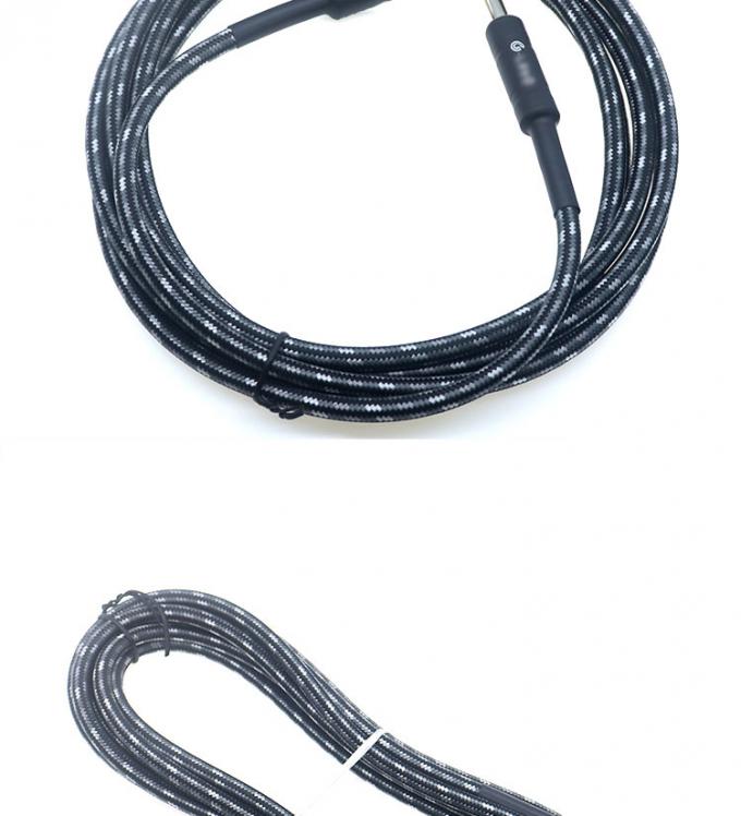 L-vorm 90 graden rechthoek tot rechte Duurzame gevlochten jas 6.35mm Ts Jack Instrument Elektro-gitaar patch Audio kabel 1