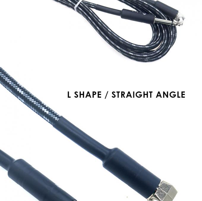 L-vorm 90 graden rechthoek tot rechte Duurzame gevlochten jas 6.35mm Ts Jack Instrument Elektro-gitaar patch Audio kabel 2